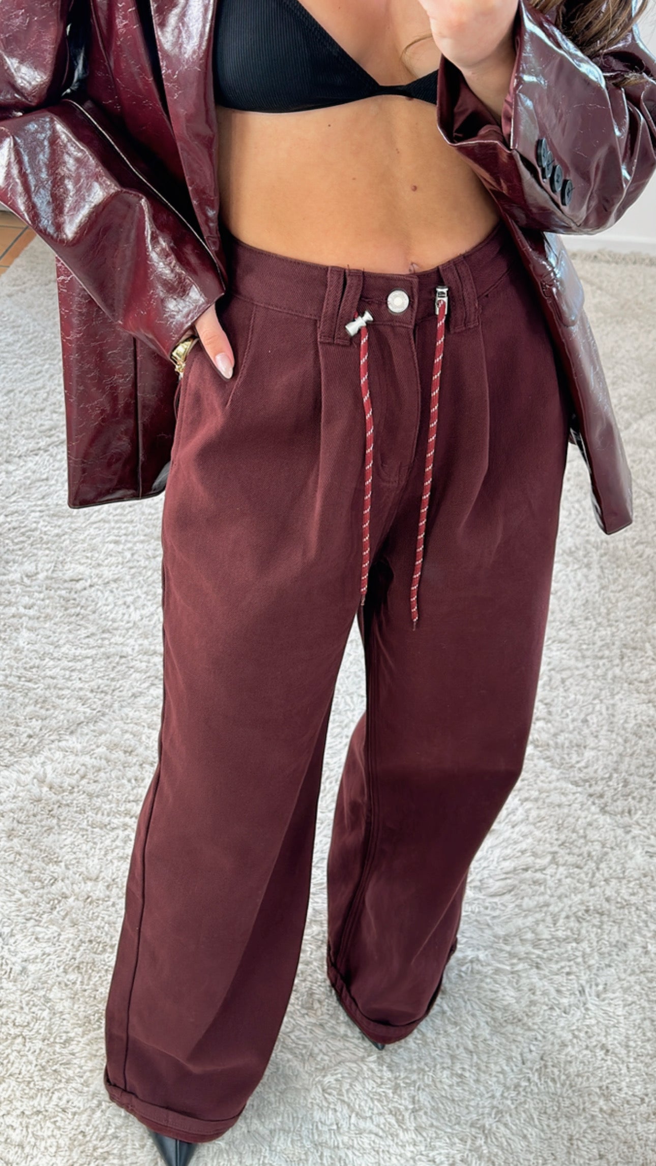 Jeans Flare Bordeaux