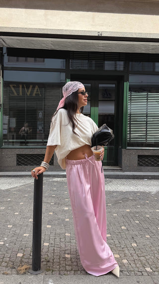 Pink Satin Pants