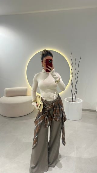 Cream Turtleneck Sweater 100% Cotton