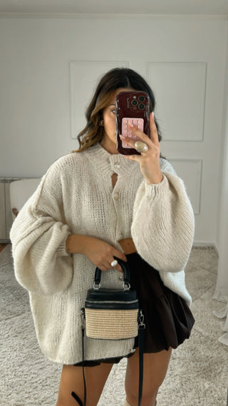 Cardigan Creme Botões