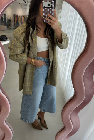 Oversize Checkered Blazer