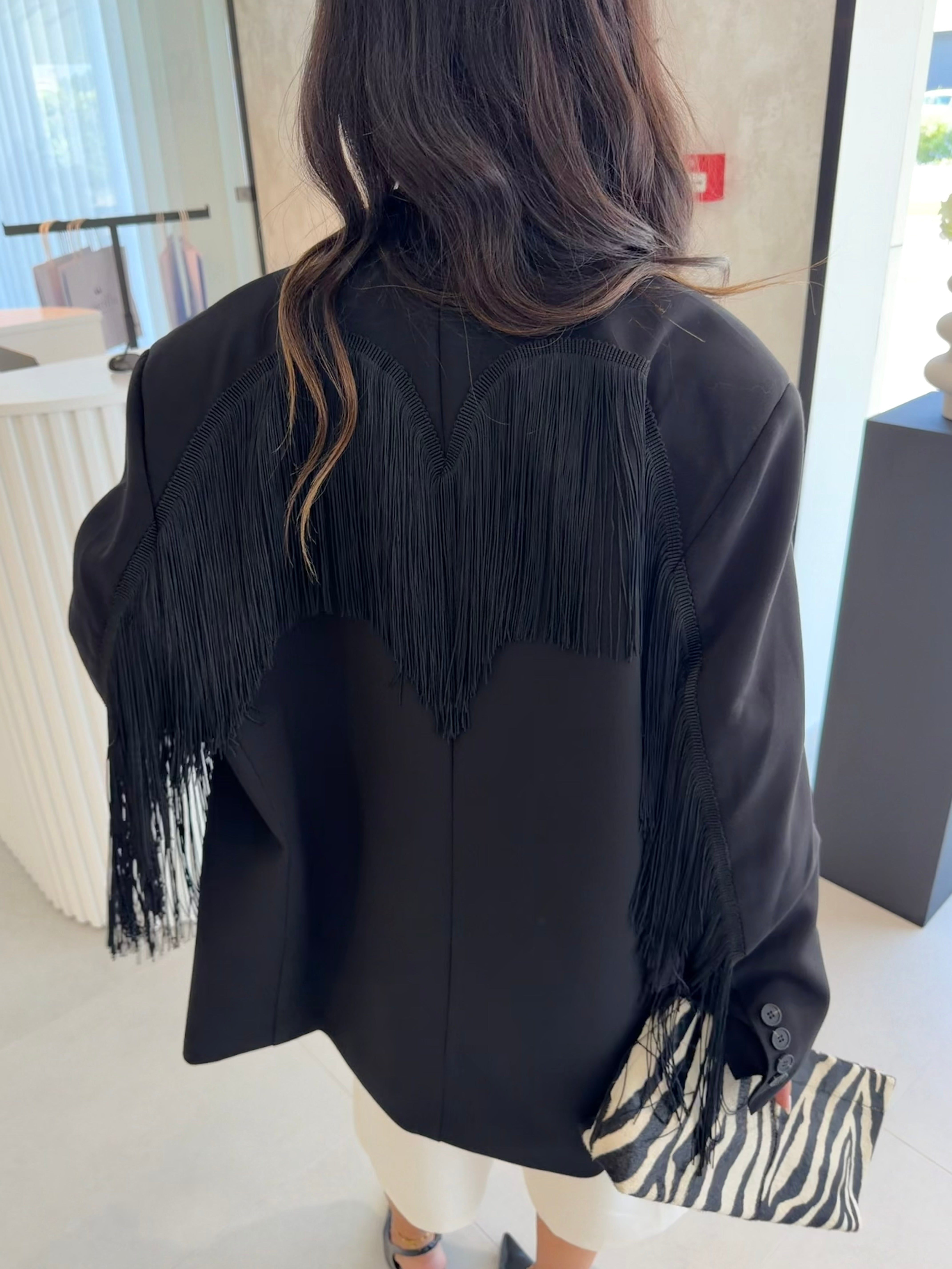 Black Fringe Blazer