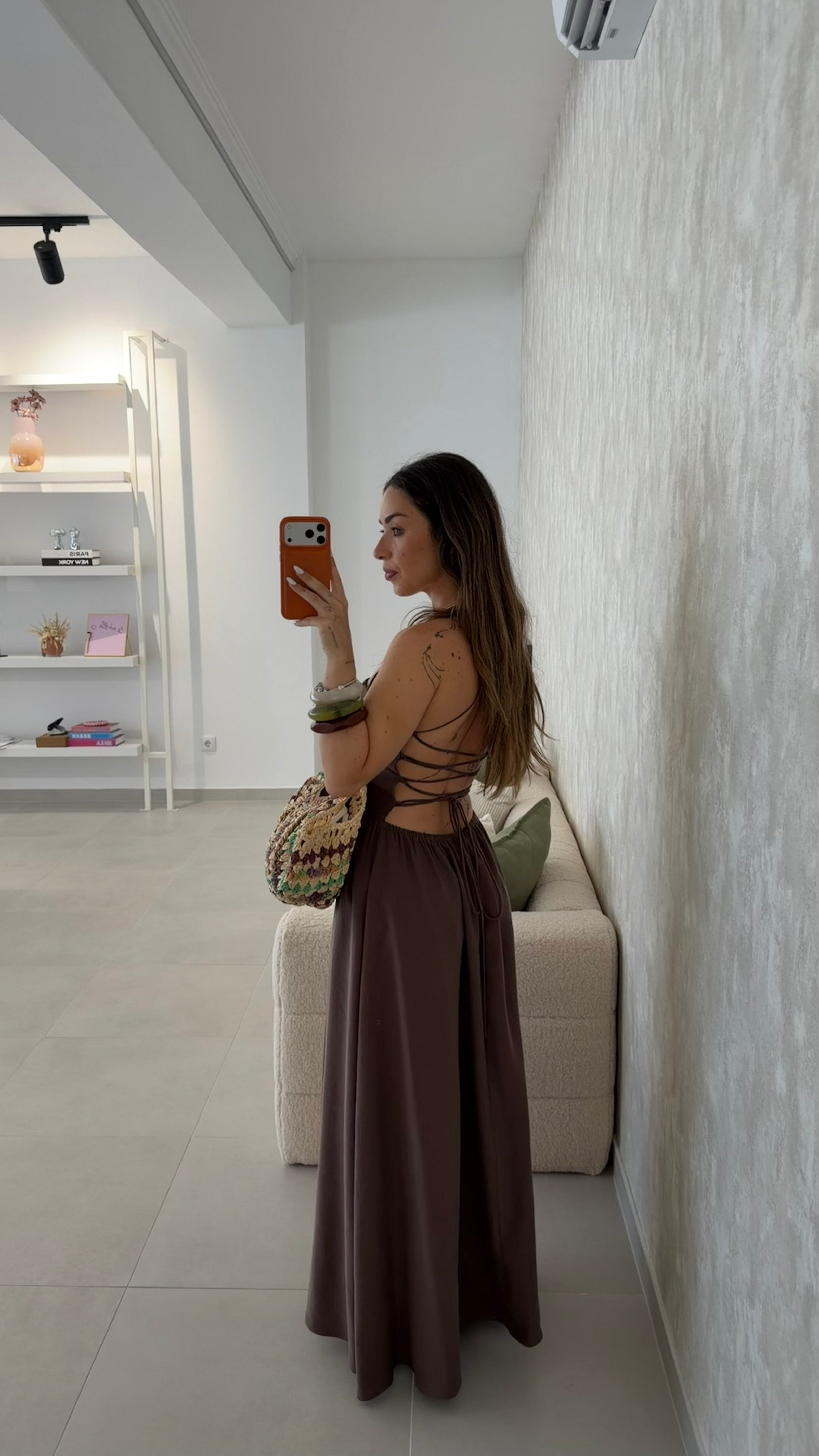 Linen Lumina Dress Brown