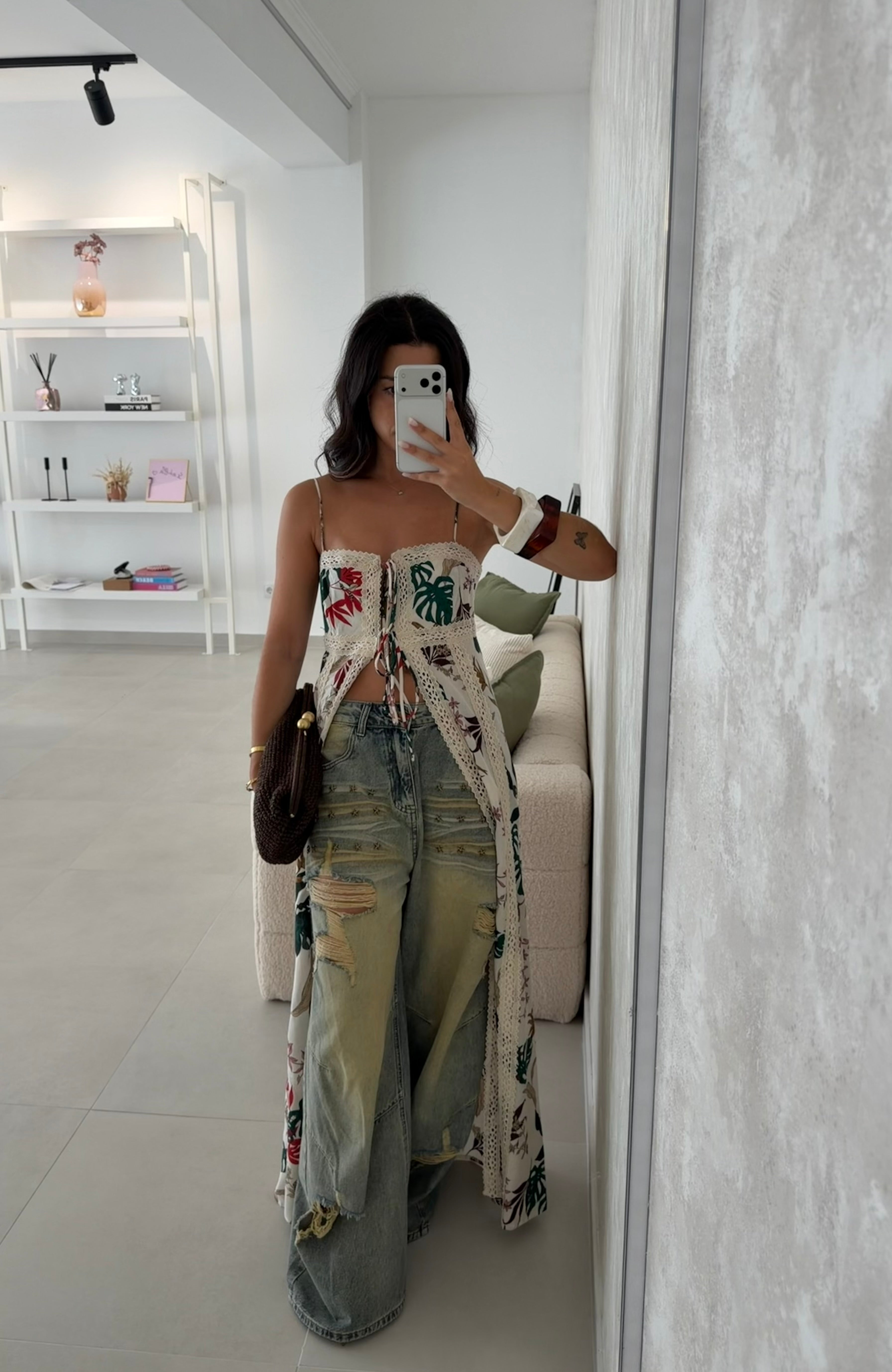 Floral Asymmetrical Top Lumina
