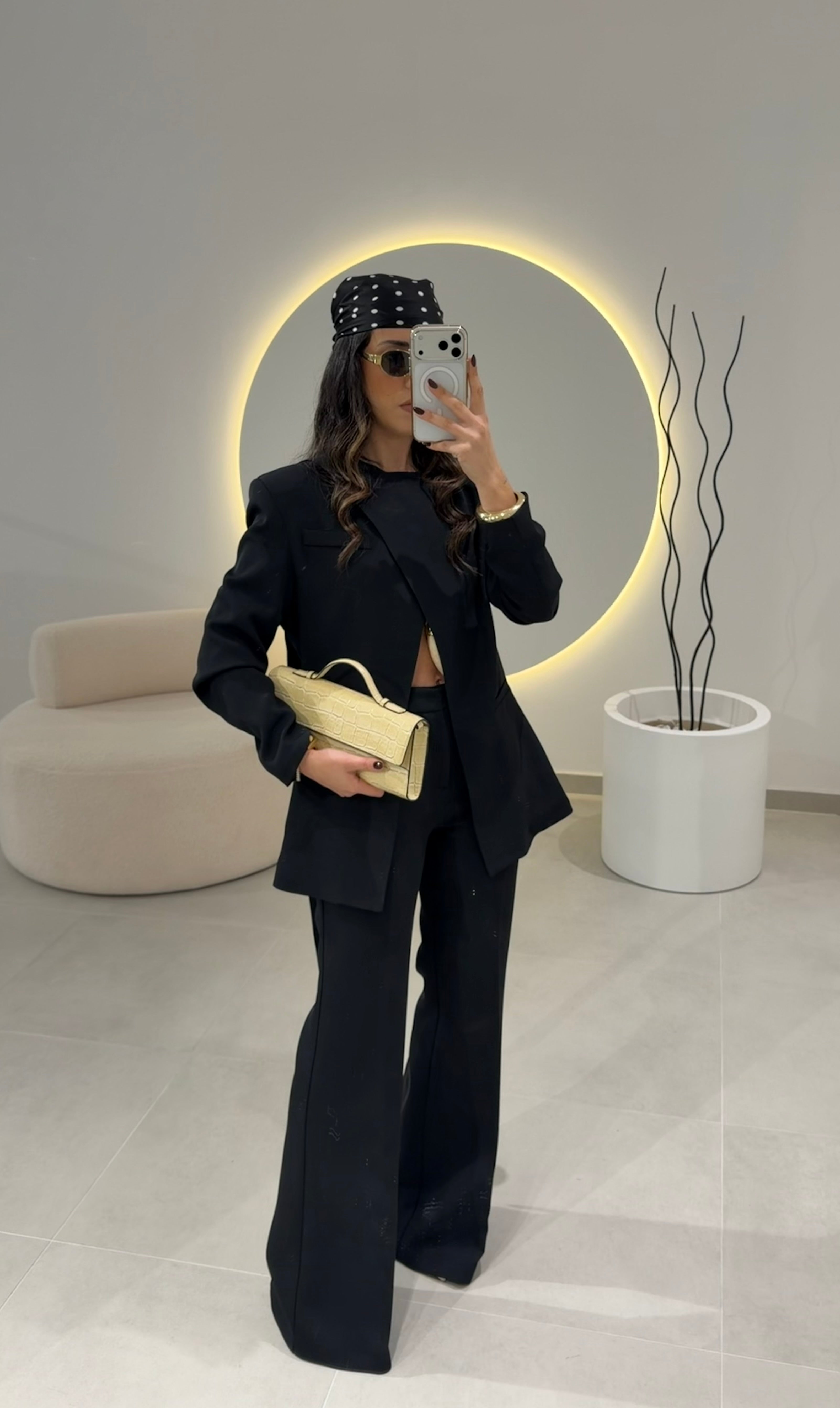 Black Classic Flared Pants Lumina