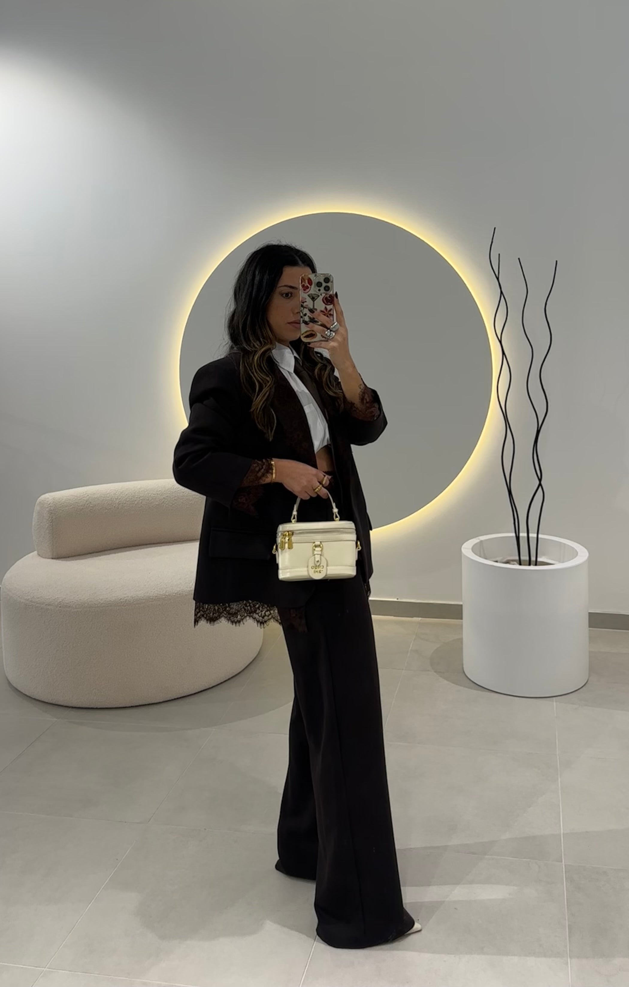 Brown Lace Blazer Lumina