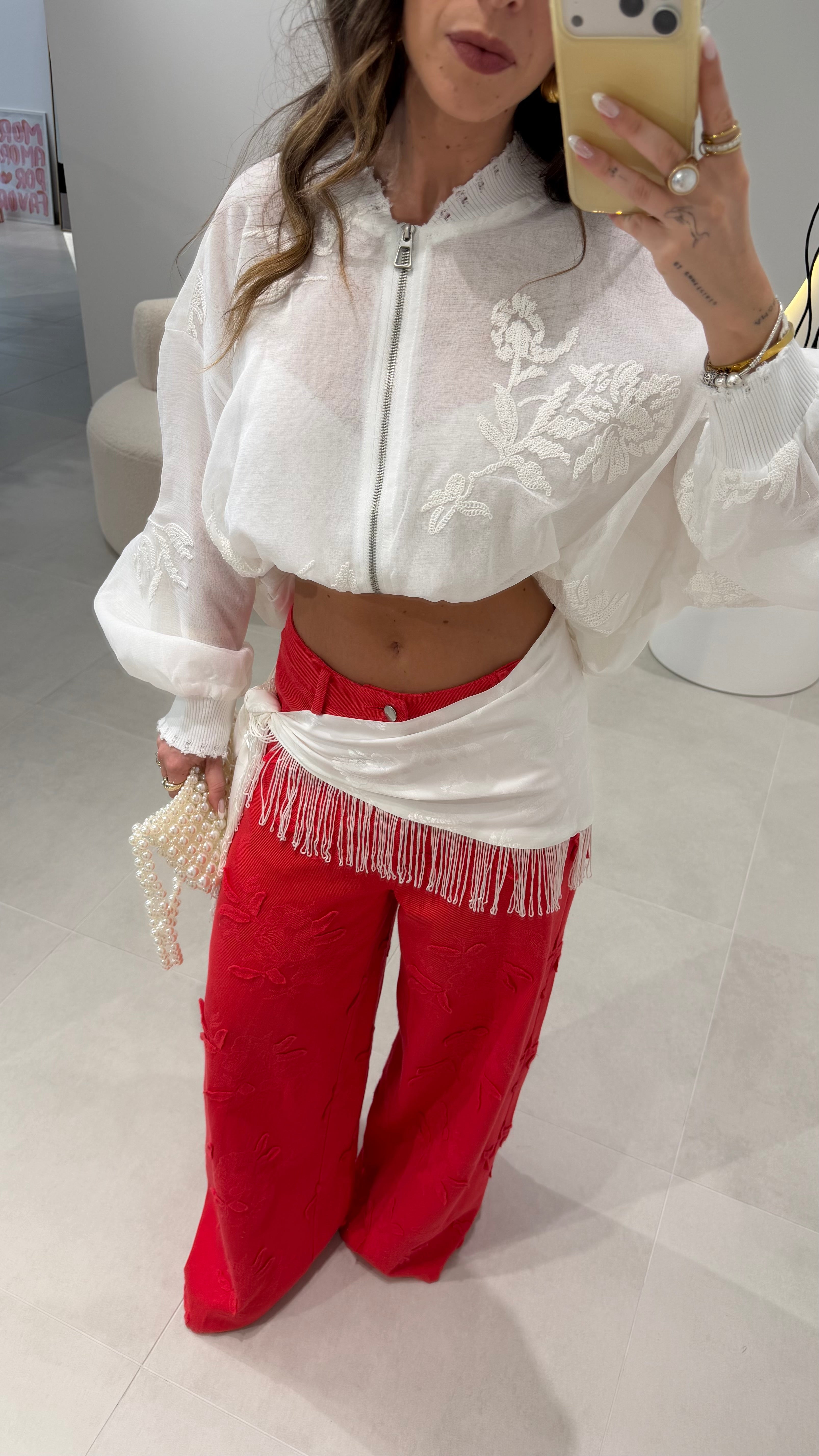 Fringed White Pareo Lumina