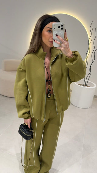 Olive Bomber Jacket LUMIMA