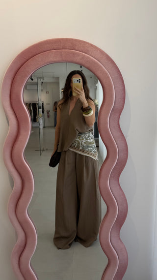 Beige Stripes Top Lumina