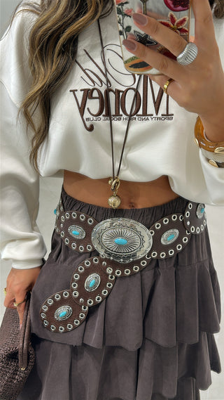 Maxi Boho Belt With Turquoise Details
