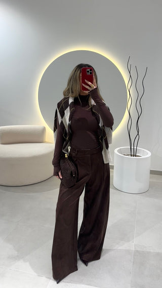 Suede Classic Pants Brown