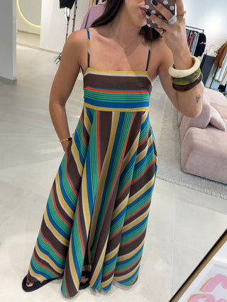 Colorful Stripe Maxi Dress