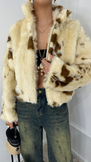 Casaco Faux Fur Padrão