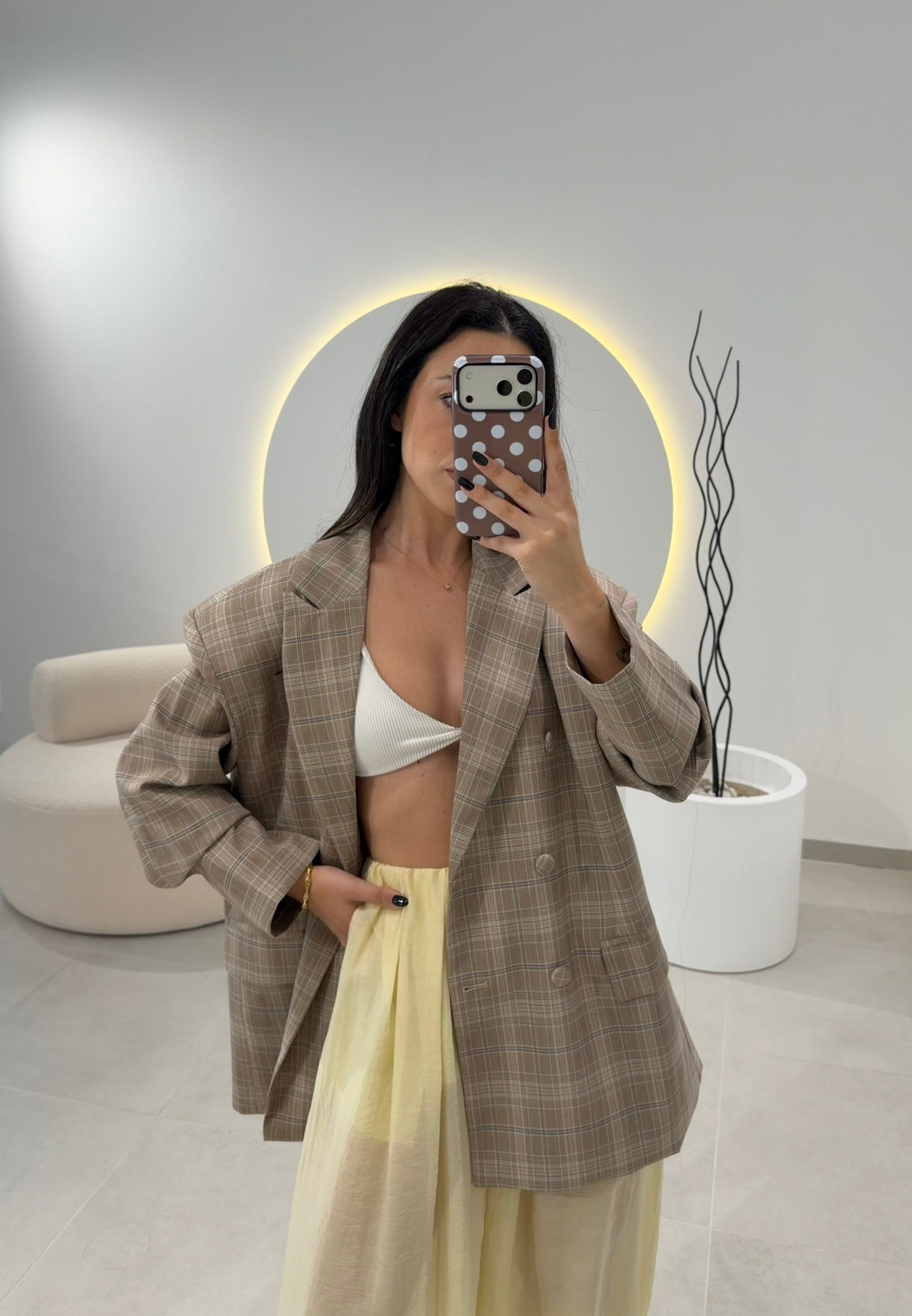 Oversize Checkered Blazer