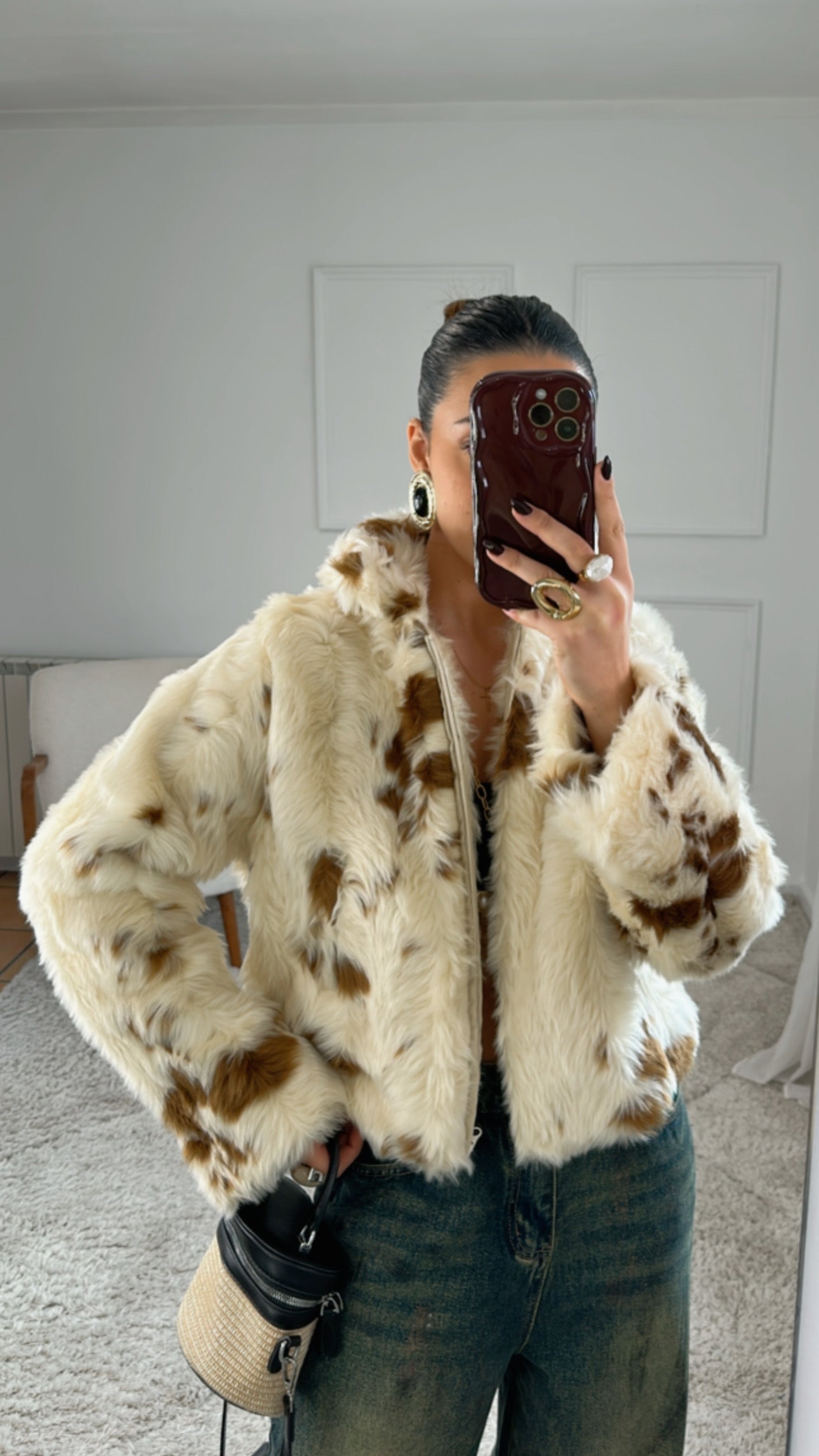 Casaco Faux Fur Padrão