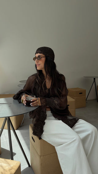 Dark Brown Crochet Hat