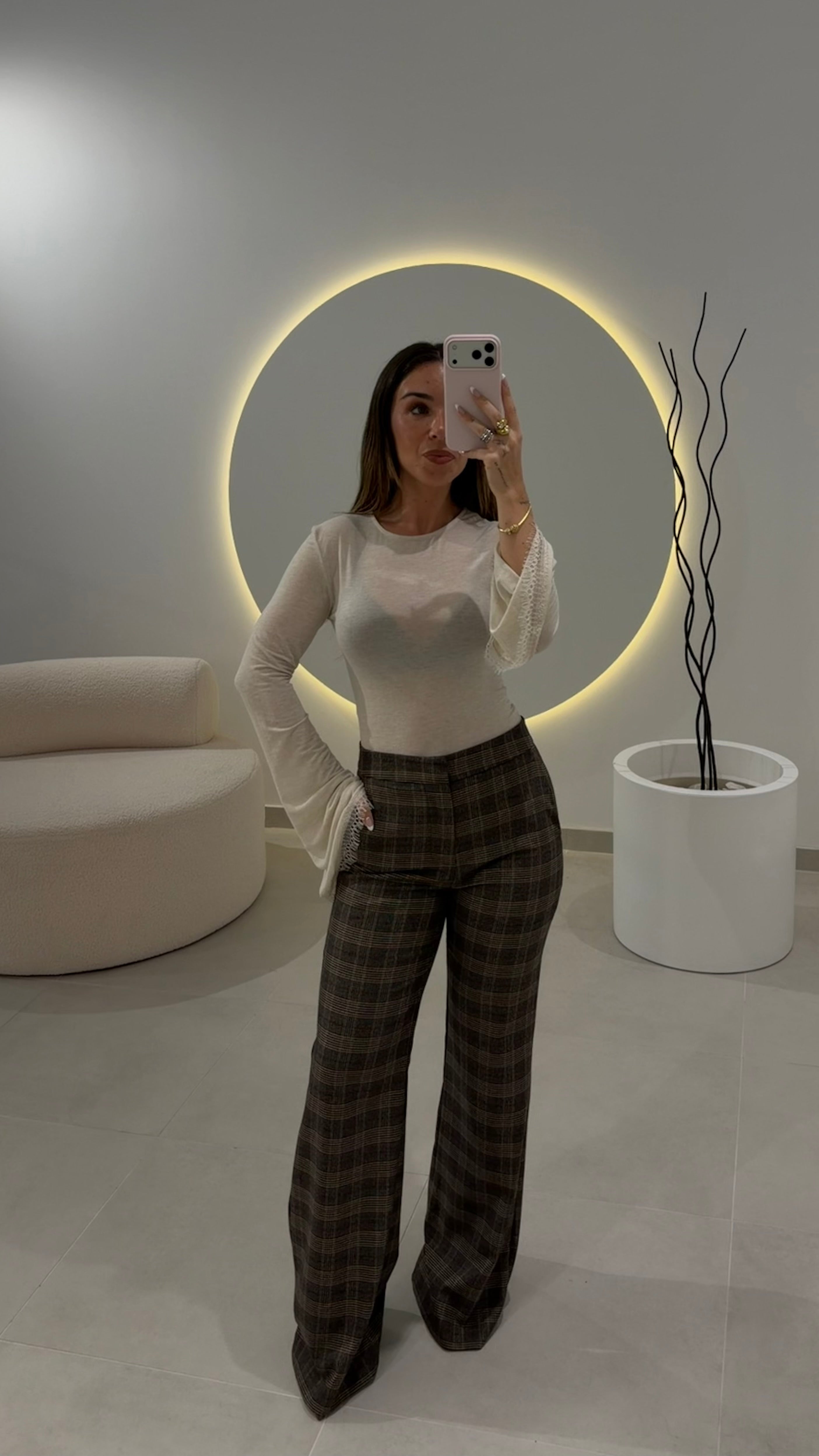 Checkered Brown Pants Lumina