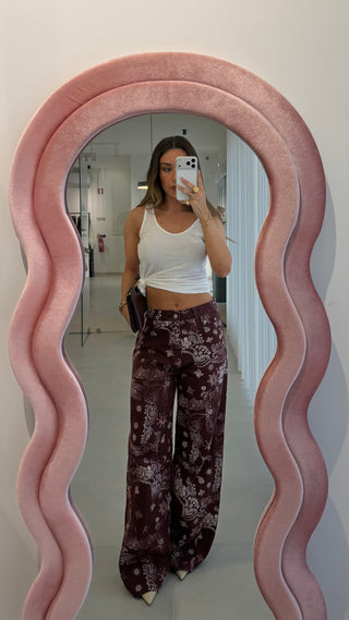 Burgundy Bandana Jeans