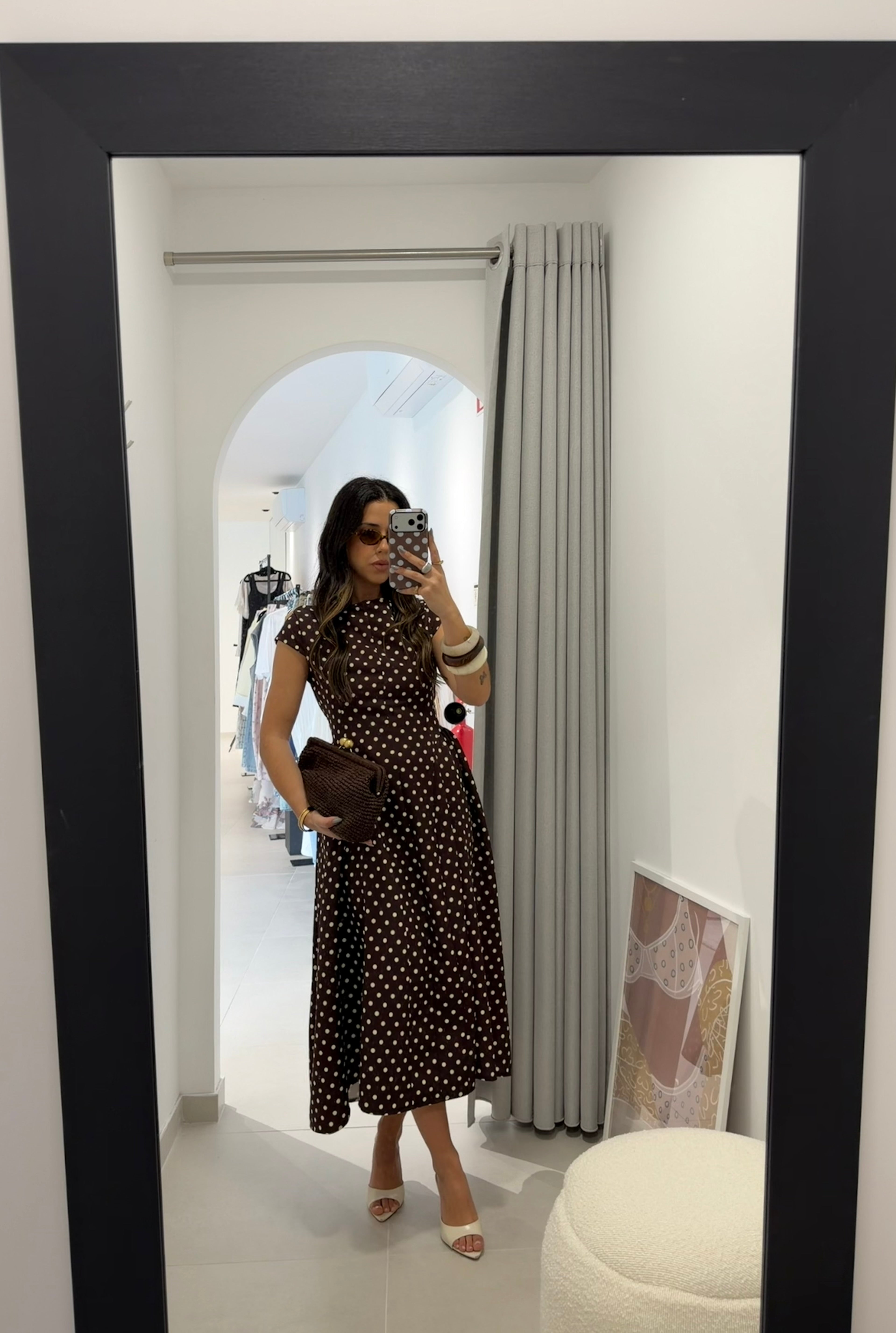 Brown Polkadot Dress