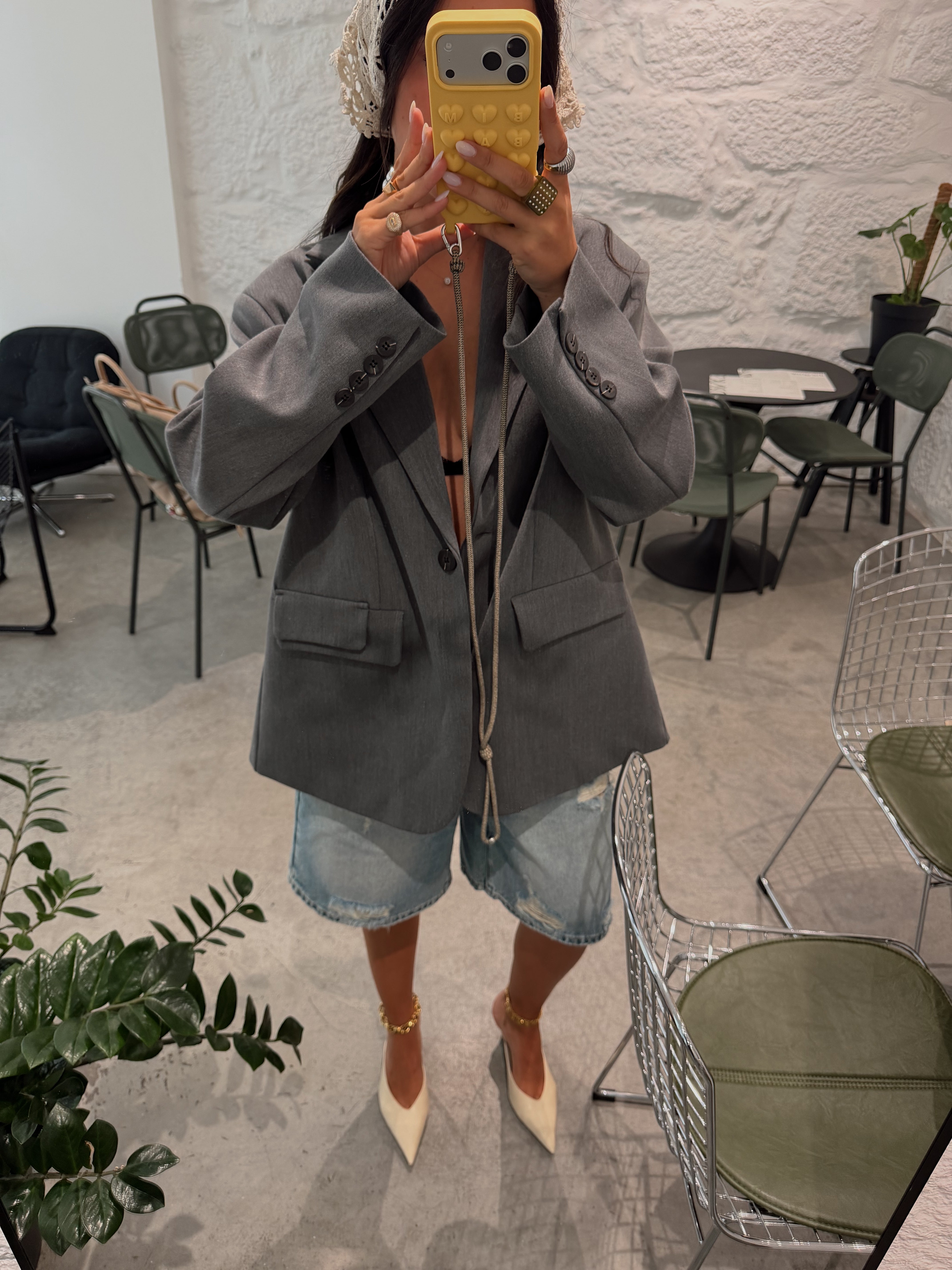Grey Oversized Blazer Lumina