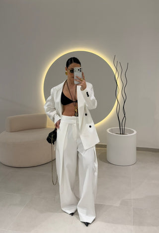 White Classic Trousers Lumina