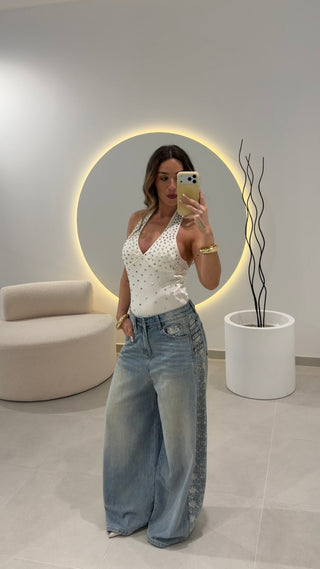 Wide Leg Jeans with details
