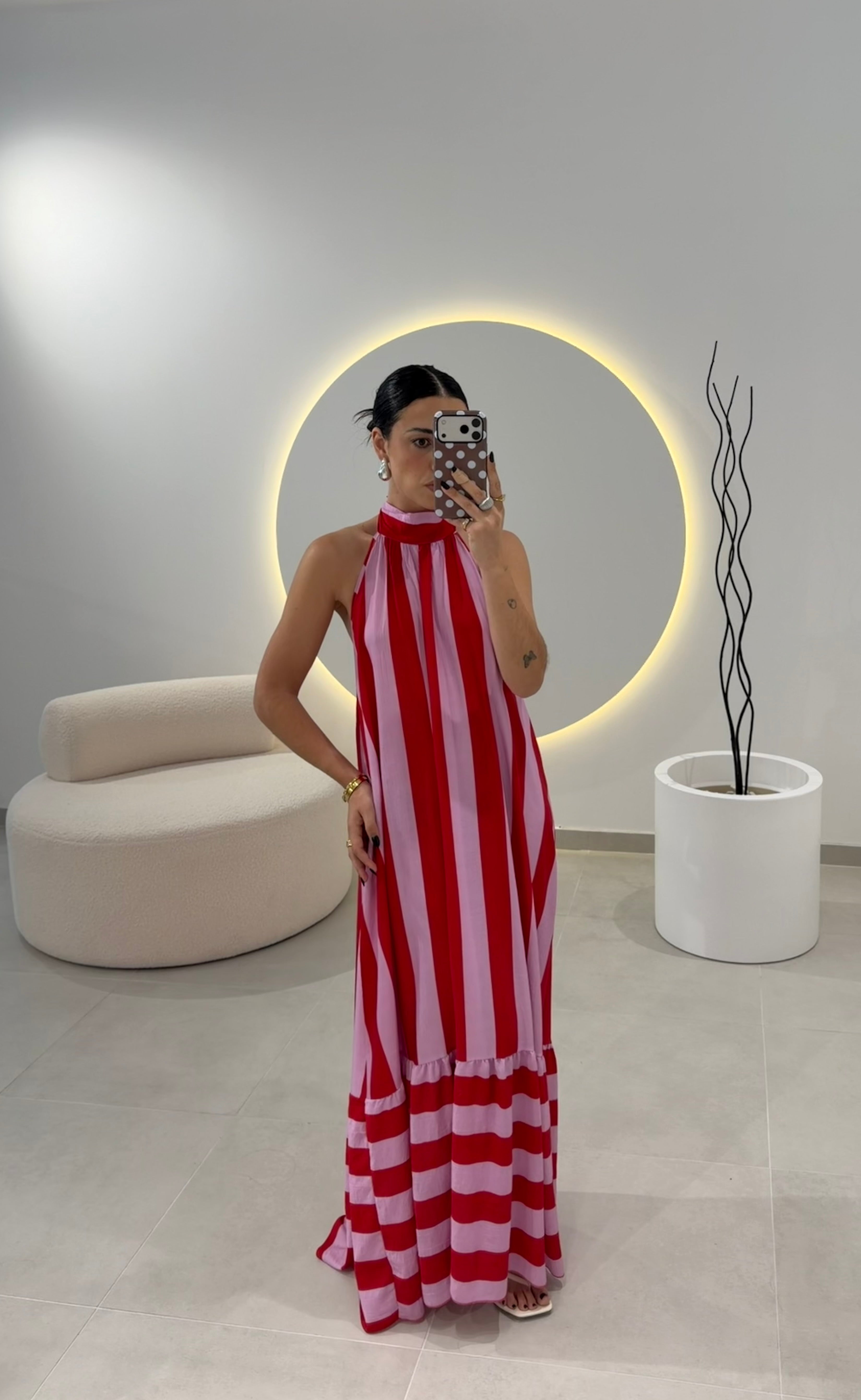 Maxi Pink and Red Dress