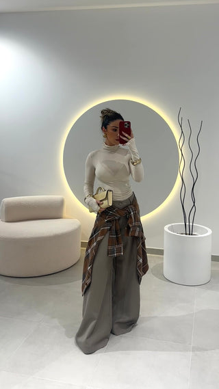 Grey Wide Leg Trousers