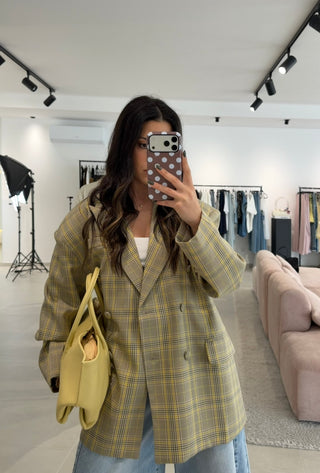 Oversize Checkered Blazer