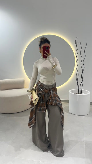 Grey Wide Leg Trousers