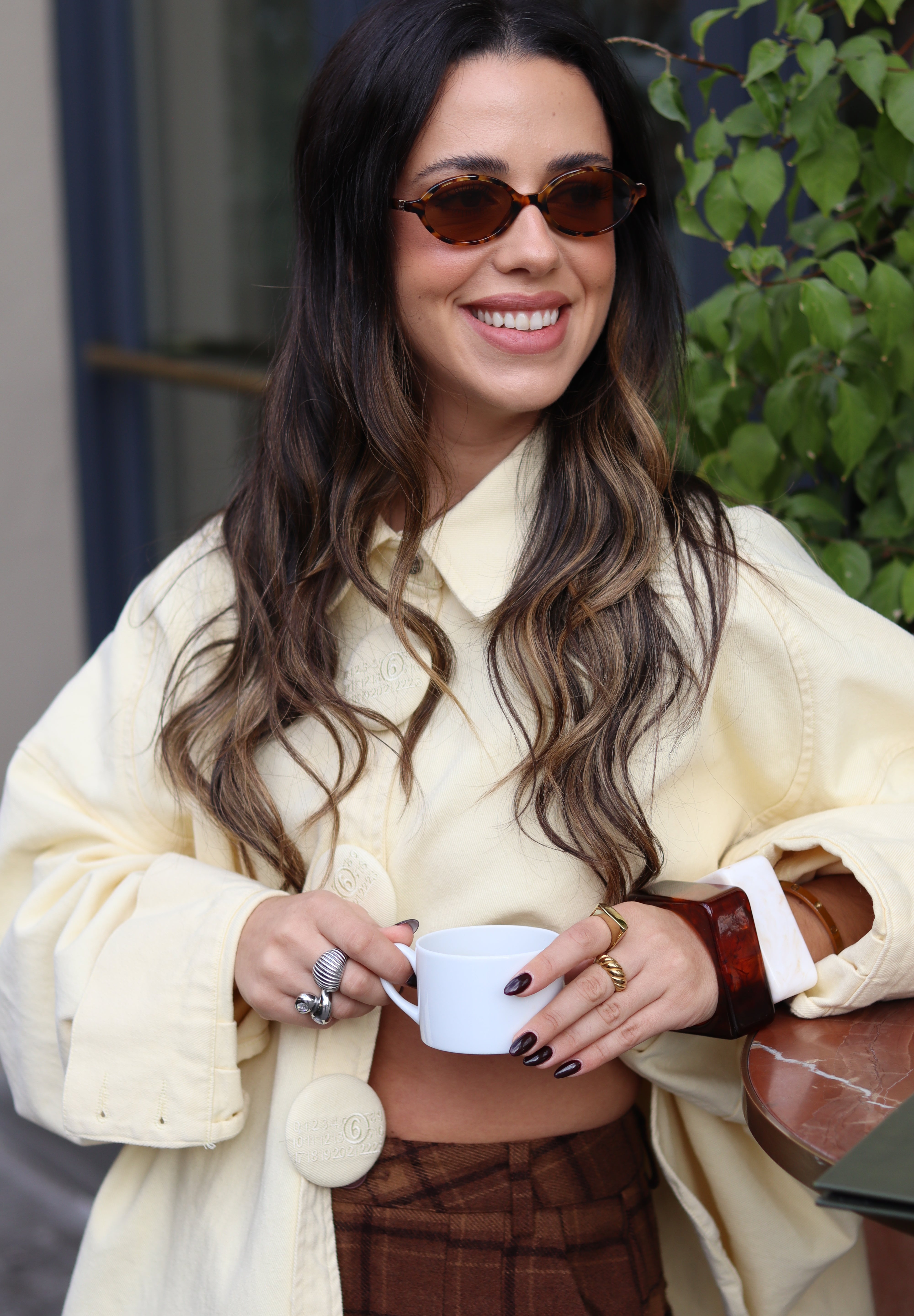 Butter-yellow Denim Shirt oversized buttons