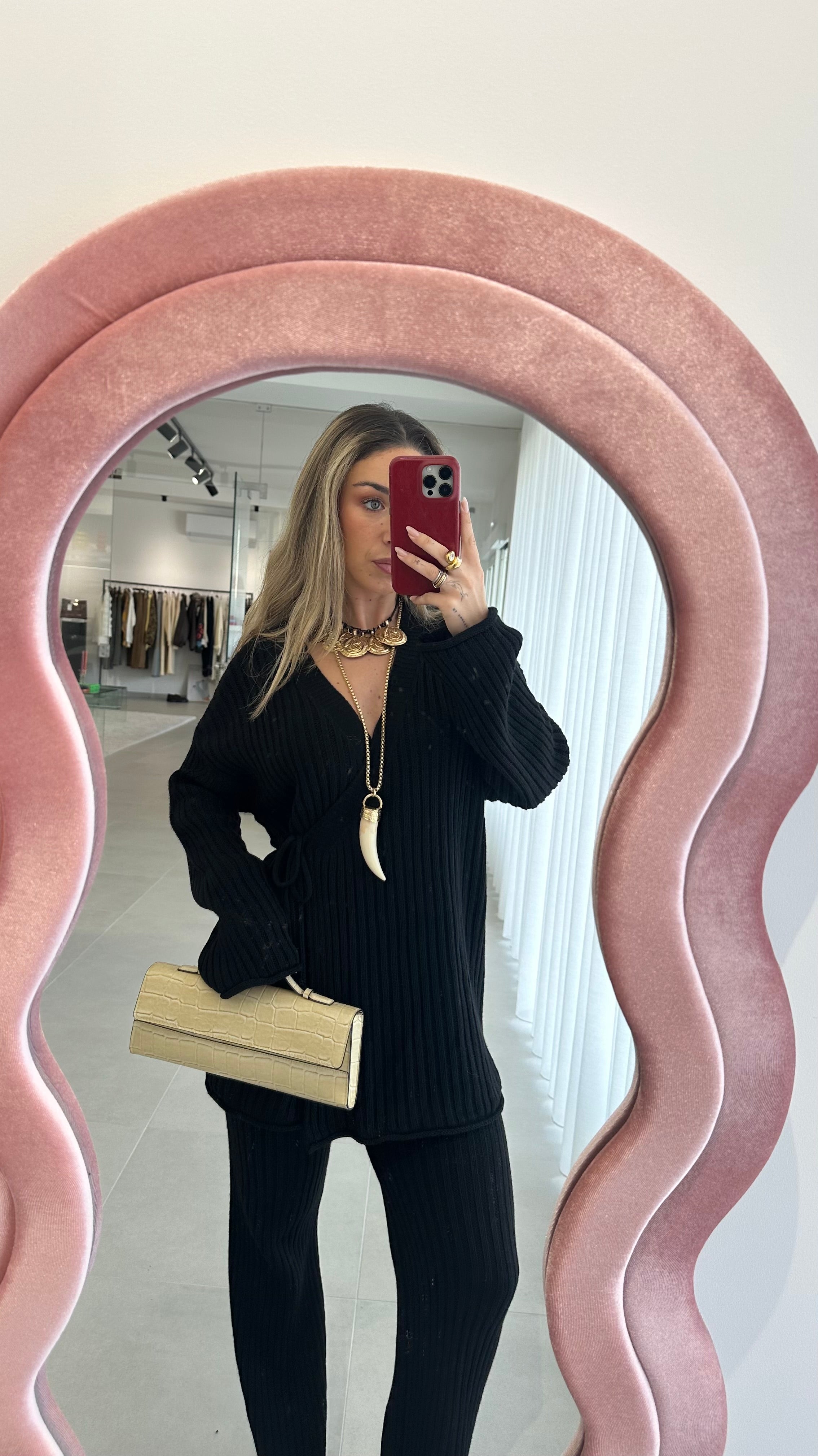 Black Cardigan and Trousers Set