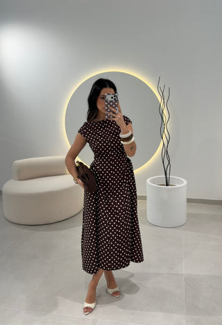 Brown Polkadot Dress