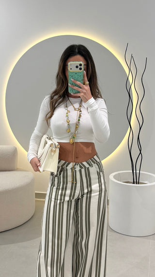 White Long Sleeve Top LUMINA