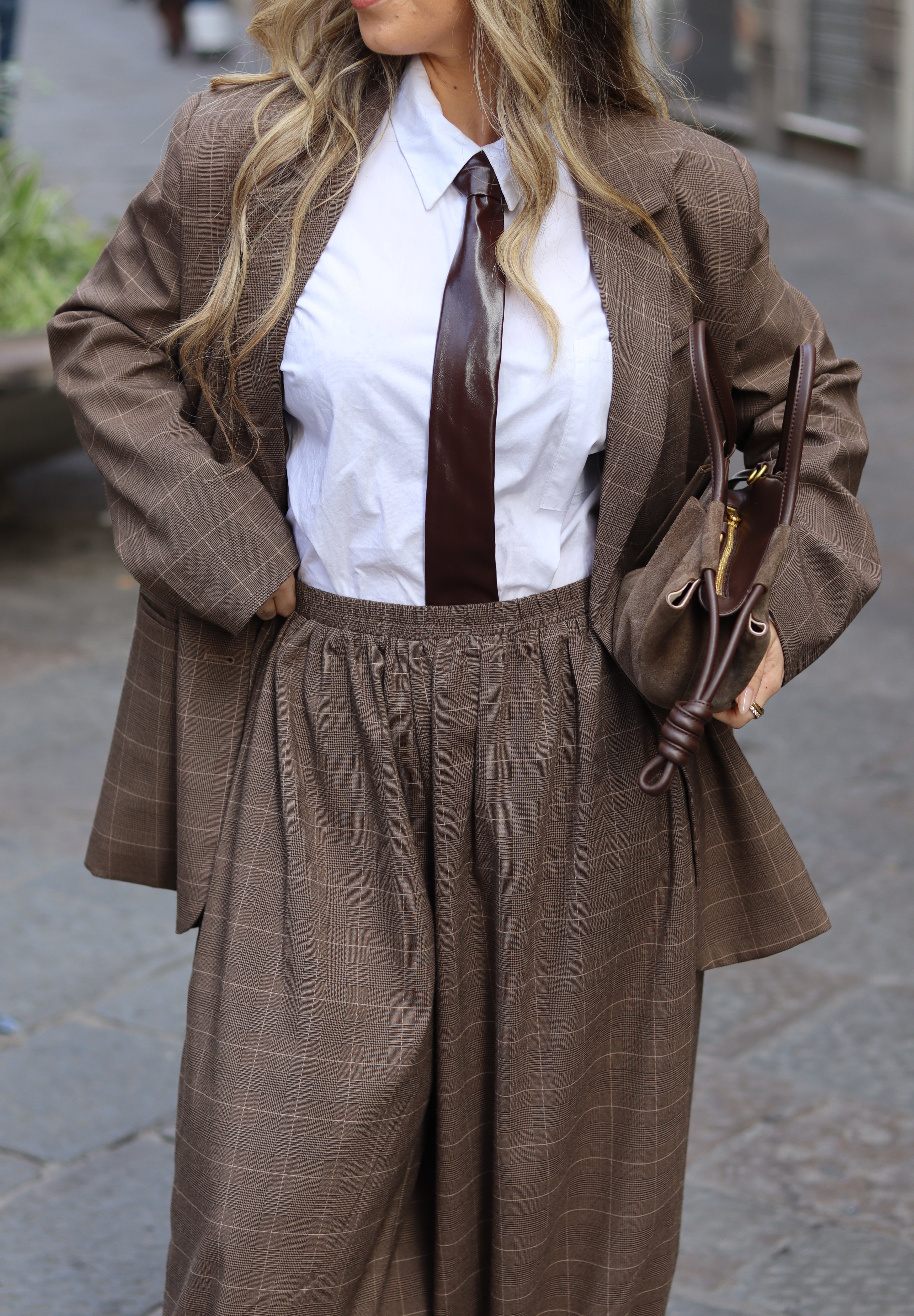 Checkered Suit with Bombacha Pants