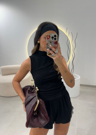 Lace Mini Shorts Black