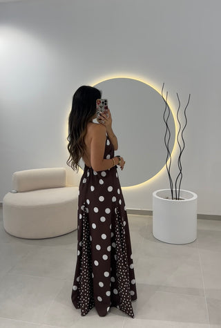 Vestido  Polkadot Castanho