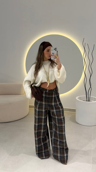 Checkered Brown Pants