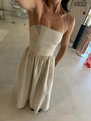 Linen Lumina Dress Stone