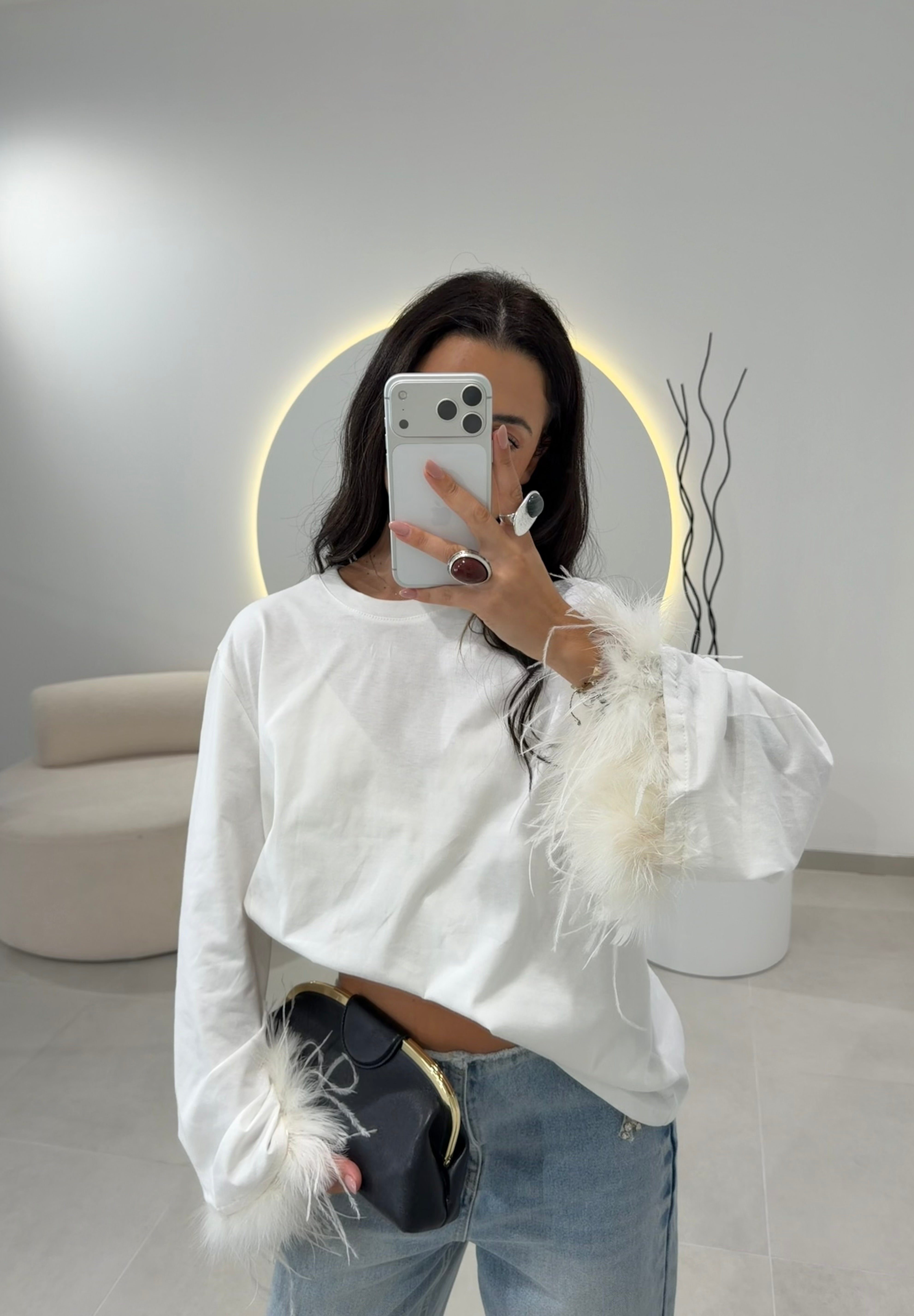 White Feather Sweatshirt