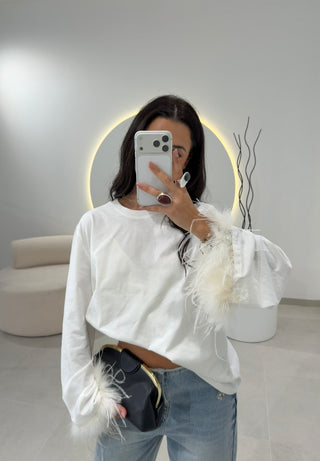 White Feather Sweatshirt