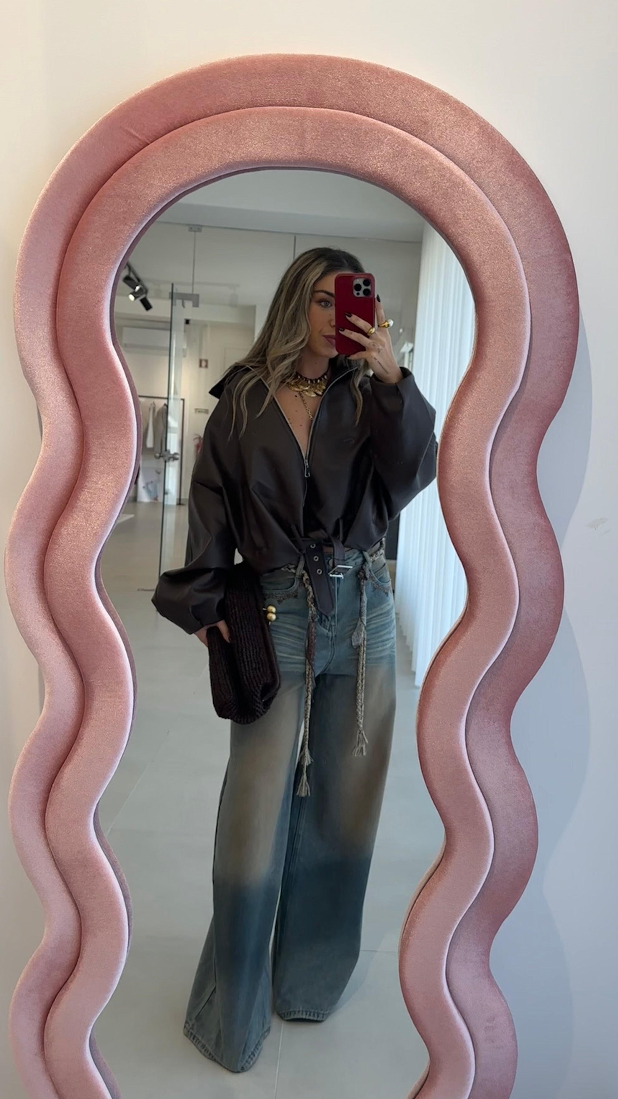 Wide Leg Jeans with Belt