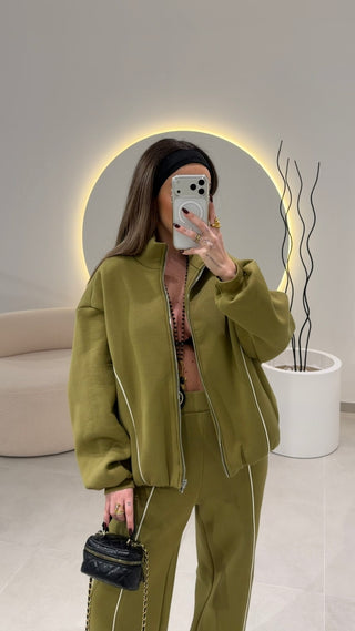 Olive Bomber Jacket LUMIMA