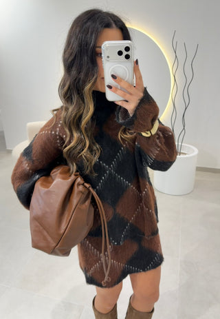 Diamond Knit Set With Skirt