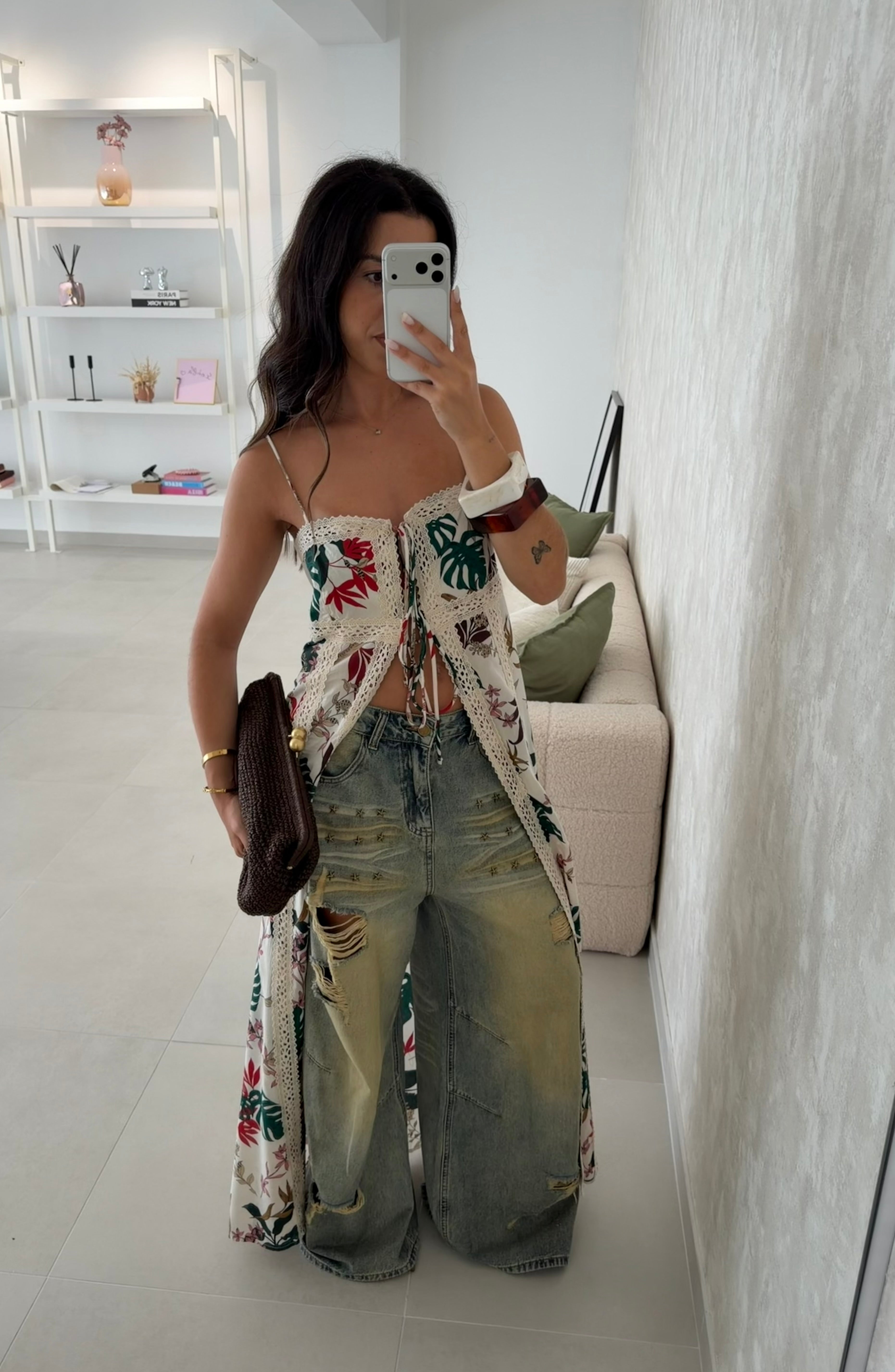 Washed Studded Jeans