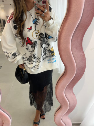 White Oversized Disney Sweatshirt