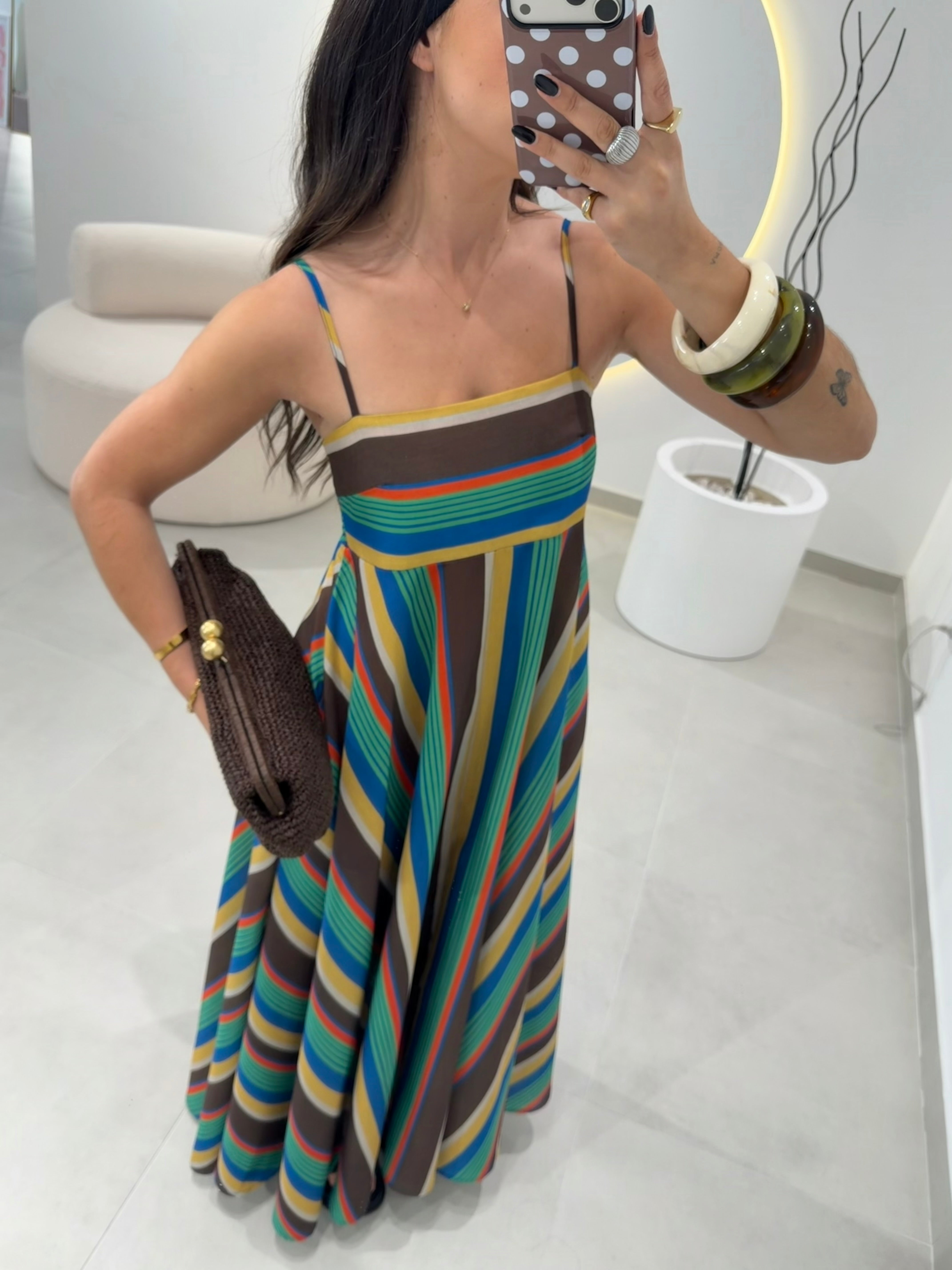 Colorful Stripe Maxi Dress
