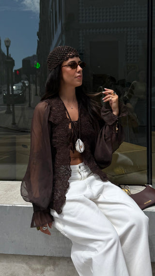 Lace Brown Blouse