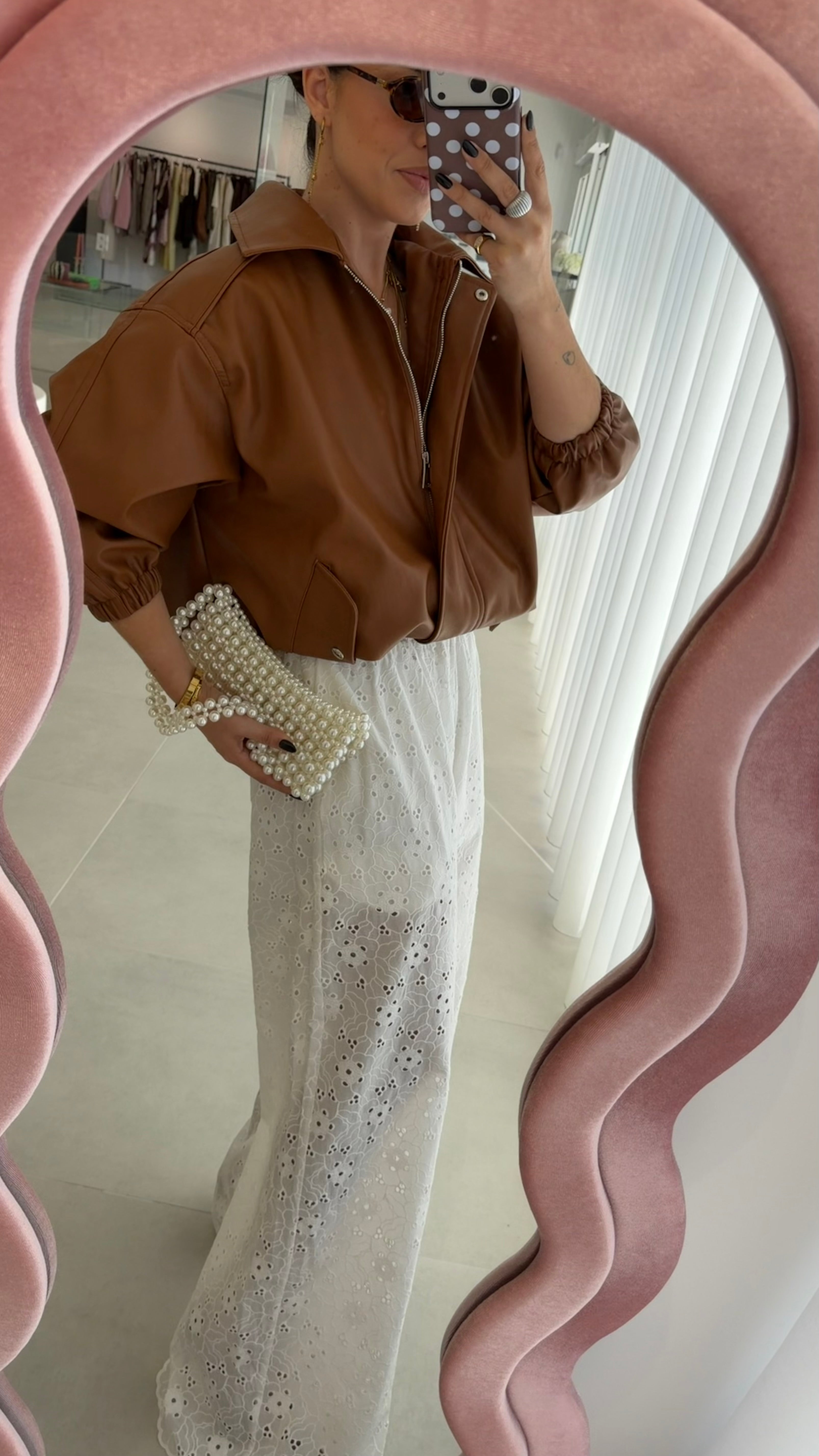 White Embroidered Trousers Lumina