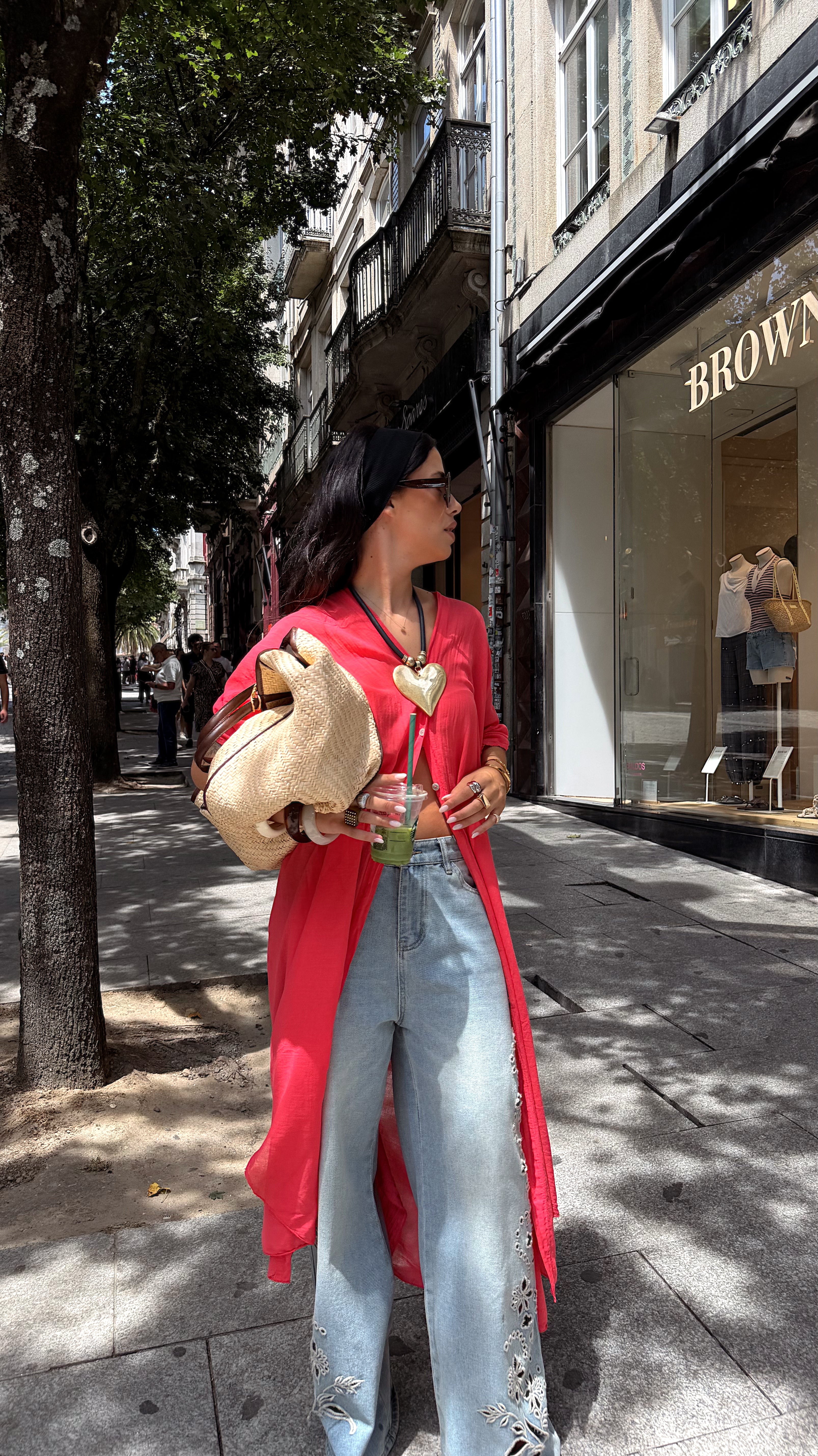 Coral Oversize Kimono